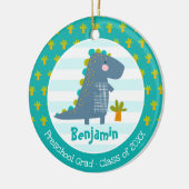 Blue Dinosaur Boy Preschool Graduation Keepsake Keramik Ornament (Links)