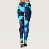 Blue Dinosaur Camouflage Pattern Leggings (Rückseite)