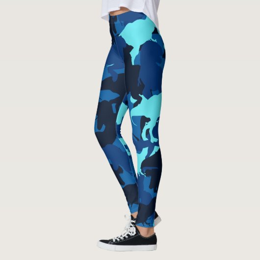 Blue Dinosaur Camouflage Pattern Leggings (Links)