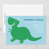 Blue Dinosaur Geburtstagsparty Einladungen (Vorne/Hinten)