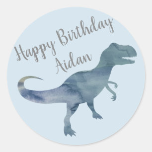 Blue Dinosaur Geburtstagsparty Stickers