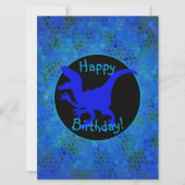 Blue Dinosaur Hide Happy Birthday! Karte (Vorderseite)