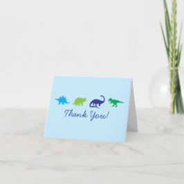 Blue Dinosaur Niedlich Kid's Danke Stationary Card