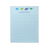 Blue Dinosaur Niedlich Kid's Dino Stationary Notep Notizblock (Rotiert)