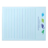 Blue Dinosaur Niedlich Kid's Dino Stationary Notep Notizblock (Vorderseite)