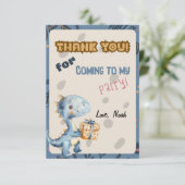 Blue Dinosaur Rawr Vielen Dank Karten (Stehend Vorderseite)