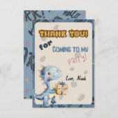 Blue Dinosaur Rawr Vielen Dank Karten (Vorne/Hinten)