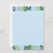 Blue Dinosaur Safari Geburtstag Einladung (Rückseite)