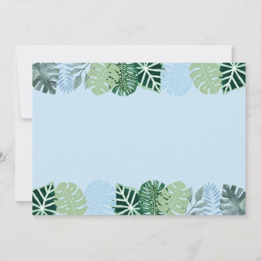 Blue Dinosaur Safari Geburtstag Einladung (Rückseite)