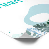 Blue Dinosaur Safari Sweetivores Birthday Sign Poster (Ecke)