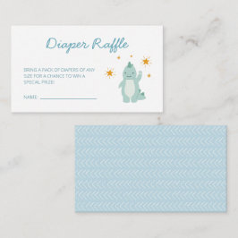 Blue Dinosaur Stars Boy Baby Diaper Raffle Begleitkarte