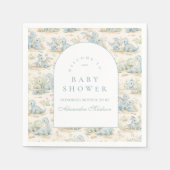 Blue Dinosaur Storybook Baby Shower Serviette (Vorderseite)