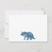 Blue Dinosaur Triceratops Flat Danke Karte (Rückseite)
