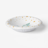 Blue Dinosaur Twinkle Star Baby Shower Boy Party Pappteller (Gewinkelt)