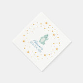 Blue Dinosaur Twinkle Star Baby Shower Boy Party Serviette (Ecke)