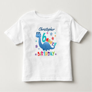 Blue Dinosaurier 6 Monate Geburtstag Kleinkind T-shirt