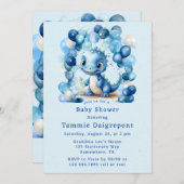 Blue Dinosaurier & Balloons Boy Baby Dusche Einladung (Vorne/Hinten)