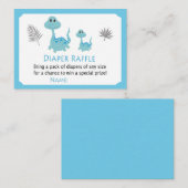 Blue Dinosaurier Diaper Raffle Tickets (Vorne/Hinten)