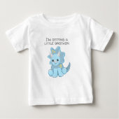 Blue Dinosaurier Erlangen eines kleinen Bruders Baby T-shirt (Vorderseite)
