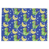 Blue Dinosaurier Große Geschenktüte (Rückseite)