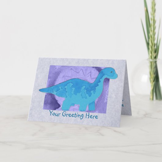 Blue Dinosaurier Grußkarte Karte (Vorderseite)