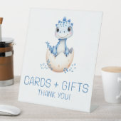 Blue Dinosaurier Karten und Geschenke Baby Duschze Sockelschild (In Situ)