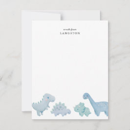 Blue Dinosaurier Kids Note Card Mitteilungskarte