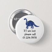 Blue Dinosaurier, Kindernotstand, Sicherheit Button (Vorne & Hinten)