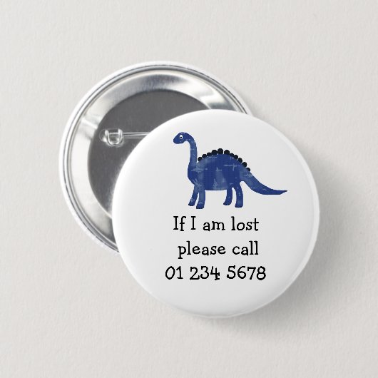 Blue Dinosaurier, Kindernotstand, Sicherheit Button (Vorne & Hinten)