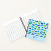 Blue Dinosaurier Niedlich Kid's DIno Notizblock (Innenseite)