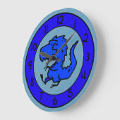 Blue Dinosaurier oder Dragon Wall Clock Große Wanduhr (Winkel)