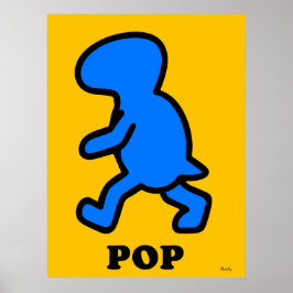 Blue Dinosaurier Pop Art Poster - Cartoon Prähisto
