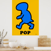 Blue Dinosaurier Pop Art Poster - Cartoon Prähisto (Küche)