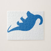 Blue Dinosaurier Puzzle (Horizontal)