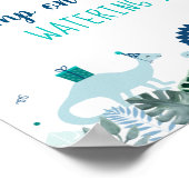Blue Dinosaurier Safari Geburtstag Schlemmer Zeich Poster (Ecke)
