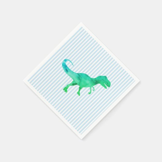 Blue Dinosaurier Silhouette Trex Serviette (Ecke)