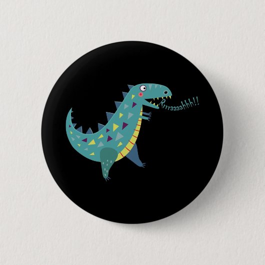 Blue Dinosaurier T Rex Ba Button (Vorderseite)