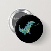 Blue Dinosaurier T Rex Ba Button (Vorne & Hinten)