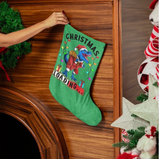 Blue Dinosaurier T Rex Weihnachtsbeladung T - Shir Kleiner Weihnachtsstrumpf