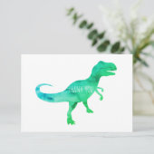 Blue Dinosaurier Trex Flat Danke Karte (Stehend Vorderseite)