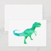 Blue Dinosaurier Trex Flat Danke Karte (Vorne/Hinten)
