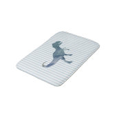 Blue Dinosaurier Trex Stripe Bath Mat Badematte (Schrägansicht)