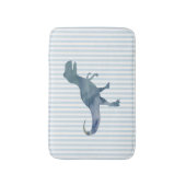 Blue Dinosaurier Trex Stripe Bath Mat Badematte (Vorderseite Vertikal)