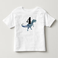 Blue Dinosaurier Trex Vier Geburtstags-T - Shirt