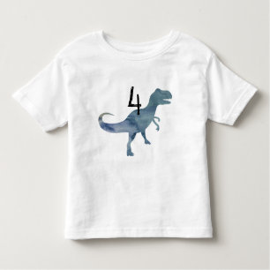 Blue Dinosaurier Trex Vier Geburtstags-T - Shirt