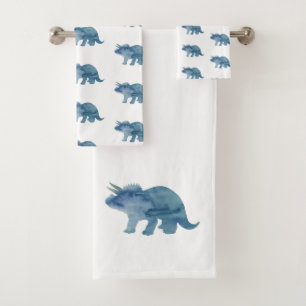 Blue Dinosaurier Triceratops Badetuch Set