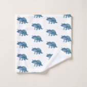 Blue Dinosaurier Triceratops Badetuch Set (Waschlappen)