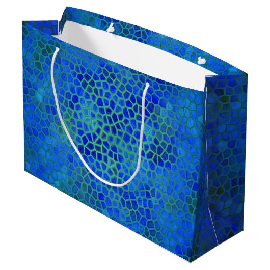 Blue Dinosaurier versteckt Geschenktasche Große Geschenktüte (Rückseite Schrägansicht)