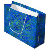 Blue Dinosaurier versteckt Geschenktasche Große Geschenktüte (Vorderseite Schrägansicht)