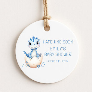 Blue Dinosaurier Wasserfarbenfrost Bald Babydusche Geschenkanhänger